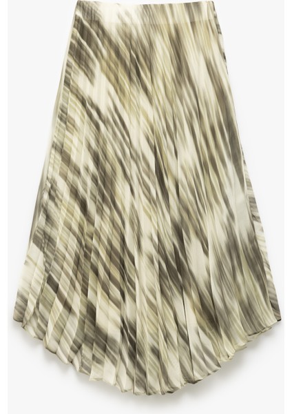 Standart Bel Desenli Midi Boy Kloş Pileli Şifon Etek modelleri