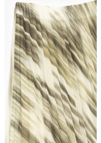 Standart Bel Desenli Midi Boy Kloş Pileli Şifon Etek indirimleri