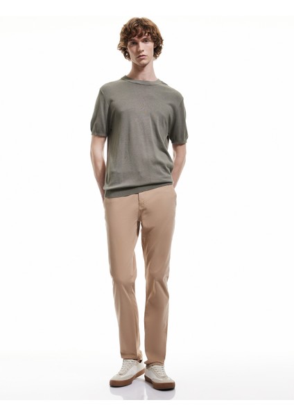 Pamuklu Düğmeli Chino Cep Detaylı Slim Fit Pantolon fiyatları