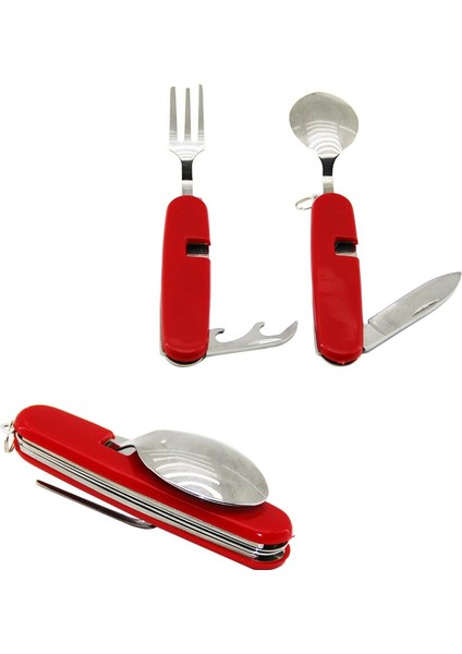 Küçük Çakı - Kaşık - Çatal - Açacak 4in1 Çok Amaçlı Açacak-Findit