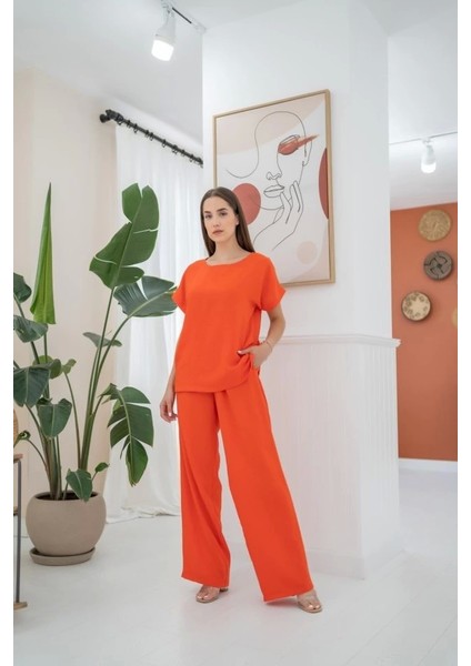 Oranj T-Shirt ve Pantolon Takım