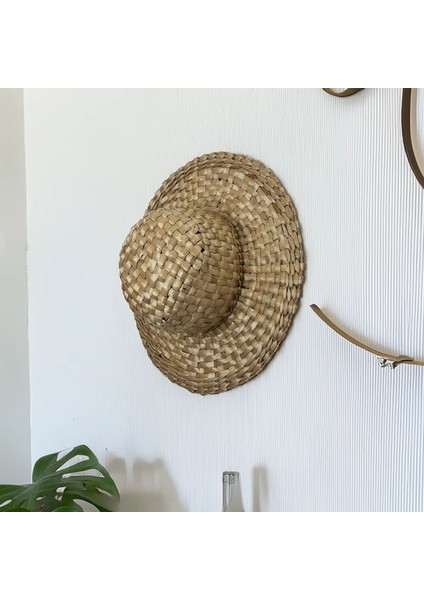 Özel Üretim Doğal El Yapımı Hasır Duvar Süsü 34 cm