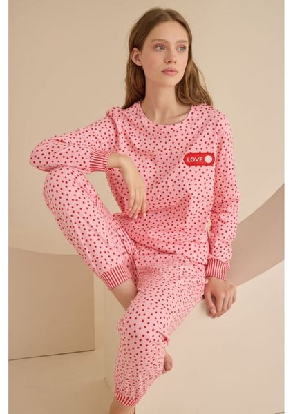 Nbb Pembe Love Smile Pijama Takımı