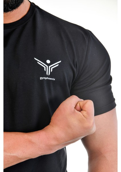 Gymohoenix Siyah Mini Logolu Erkek Tshirt