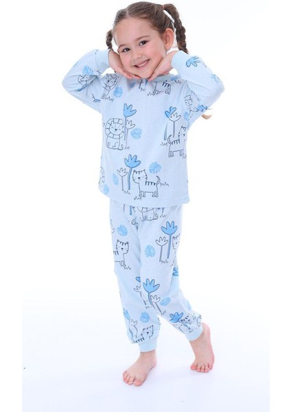 Mevsimlik Aslanlı Çocuk Pijama Takımı
