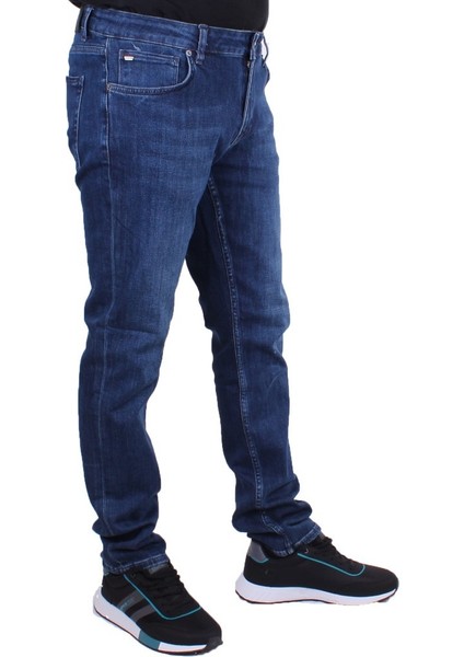 Panama 767-02 Lacivert Düşük Bel Dar Paça Erkek Jeans Pantolon