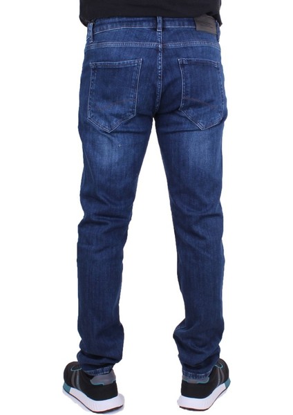 Panama 767-02 Lacivert Düşük Bel Dar Paça Erkek Jeans Pantolon fırsatları