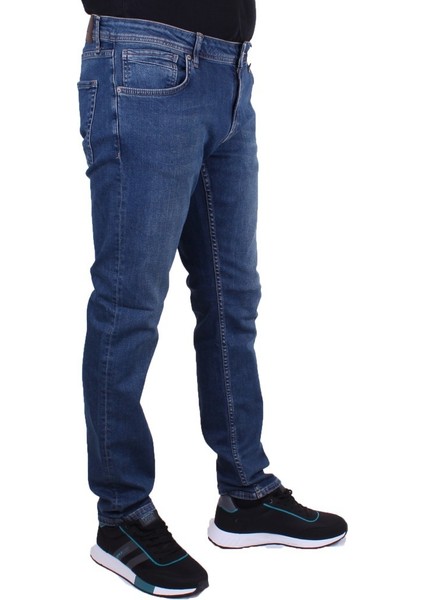 Panama 761-01 Lacivert Düşük Bel Dar Paça Erkek Jeans Pantolon