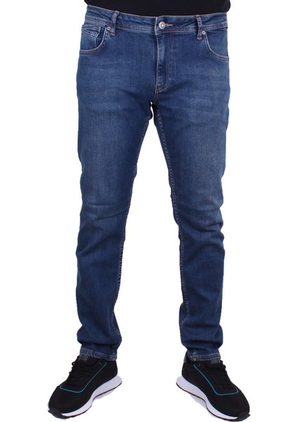 Panama 761-01 Lacivert Düşük Bel Dar Paça Erkek Jeans Pantolon