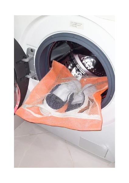 Turuncu - Fermuarlı - Hassas Çamaşır Terlik Ayakkabı Yıkama Filesi Büyük Boy fırsatları