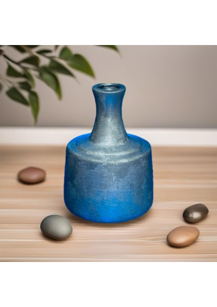 Metalik Gümüş Varak Vazo