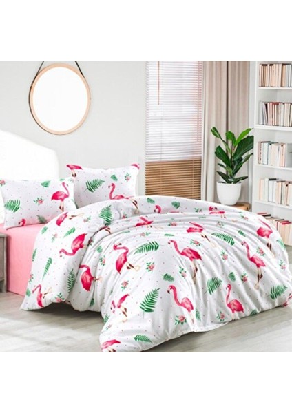Çarşafı Lastikli Pamuklu Nevresim Takımı 140 x 200 Yataklar Için