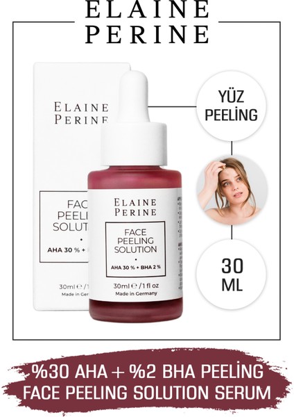 %30 Aha + %2 Bha Peeling Temizleyici Arındırıcı Yenileyici Parlatıcı Meyve Asitli Peeling Serum 30ml