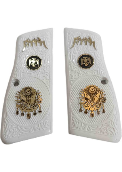 Browning Hp 14 Lü Zig 14 ve Yavuz 14 Lü Pleksinden Kemikten Yapılma Logolu Kabze