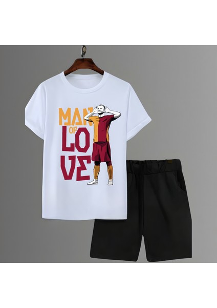 Mauro Futbolcu Man Of Love Forma Baskılı Tişört Regular Fit T-Shirt Şort Takımı
