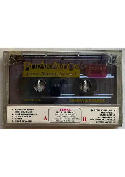 Burk Aydos Şartsız Kuralsız Hesapsız Kaset (Orjinal Baskı Kaset) fiyatları