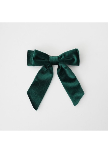 Yeşil Kadife Fiyonklu Kurdele Toka