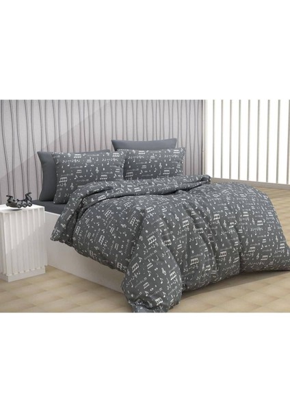 Çarşafı Lastikli 140 x 200 Yataklar Için Nevresim Takımı 4 Yastıklı