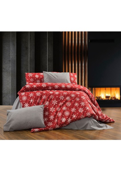 Çarşafı Lastikli 140 x 200 Yataklar Için Nevresim Takımı 4 Yastıklı