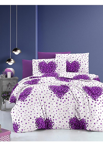 Çarşafı Lastikli 140 x 200 Yataklar Için Nevresim Takımı 4 Yastıklı