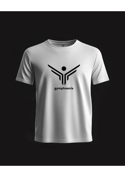 Beyaz Büyük Logolu Erkek Tshirt
