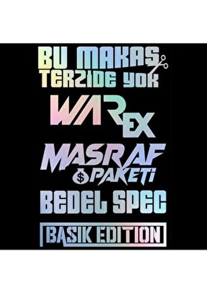 Aksesuar Yeni Süper Hologram Arka Cam Oto Sticker Set2