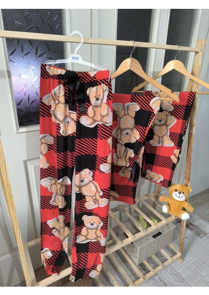 Siyah Ayıcık Desen Uzun Pijama Alt fiyatları