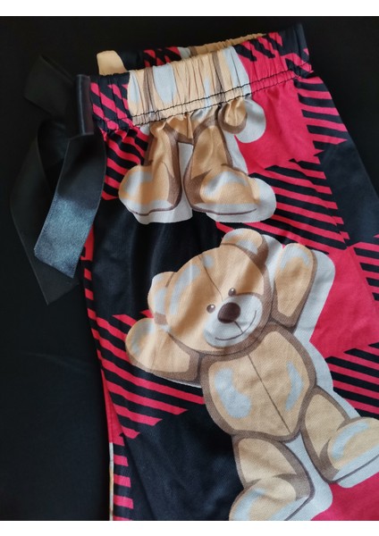 Siyah Ayıcık Desen Uzun Pijama Alt fırsatları