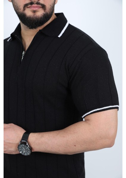 Polo Yaka Kısa Kol Erkek Örme Triko Tişört modelleri