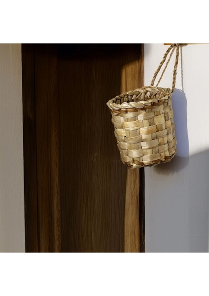 Dekoratif Çok Amaçlı Doğal El Yapımı Hasır Saksı Sepet / 10X10 cm fiyatları