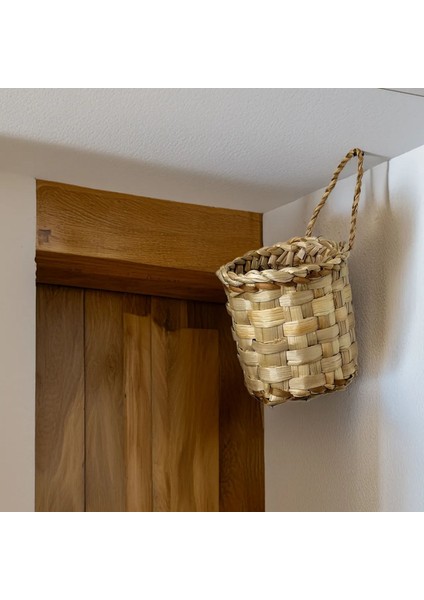 Dekoratif Çok Amaçlı Doğal El Yapımı Hasır Saksı Sepet / 10X10 cm modelleri