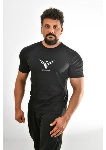 Siyah Büyük Logolu Erkek Tshirt
