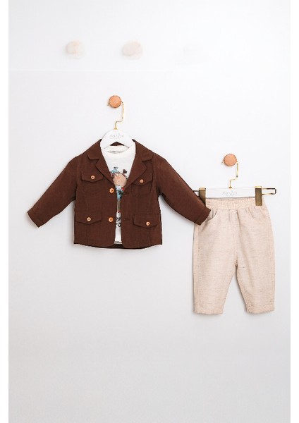 Erkek Çocuk Ceket, Tişört ve Pantolon Takımı – 3'lü Set, Şık ve Konforlu