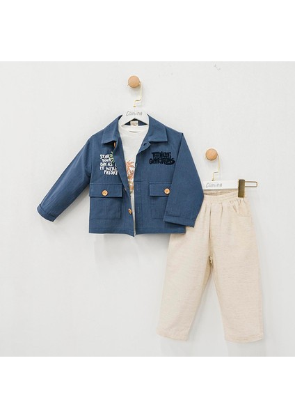 Erkek Çocuk Ceket, Tişört ve Pantolon Takımı – 3'lü Set, Şık ve Rahat modelleri