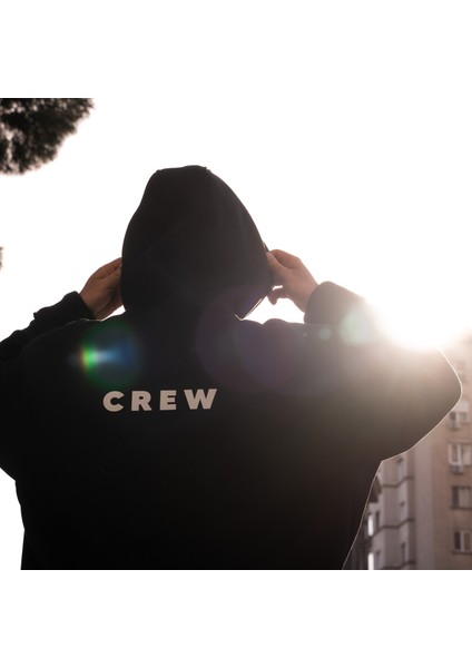 Logo Baskılı Oversize Fit Siyah Kapüşonlu Sweatshirt fiyatları