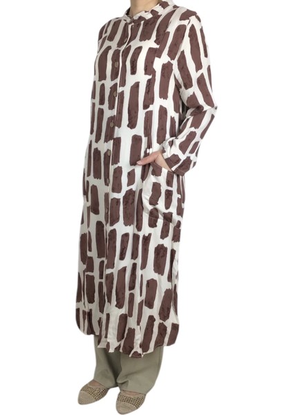 Kadın Önden Düğmeli Cepli Uzun Tunik Gömlek fiyatları