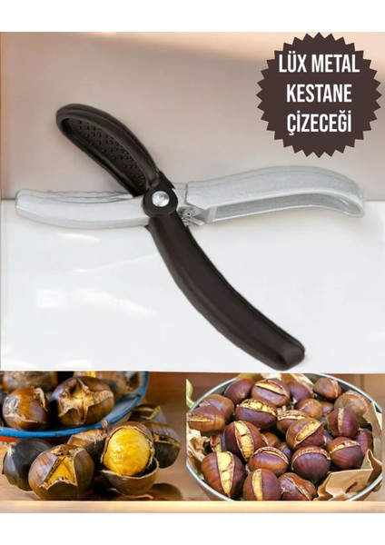 Lüx Metal Kestane Çizeceği - Pratik Metal Kestane Çizeceği Siyah