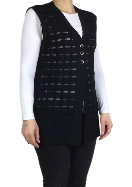 Kadın Önden Üç Düğmeli Ince Spor Kısa Merserize Yelek modelleri