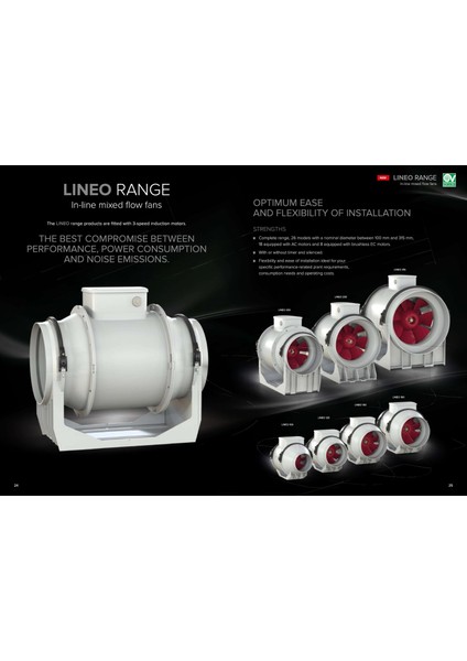 Lıneo 250 Plastik Gövde Fan 1440M³/H