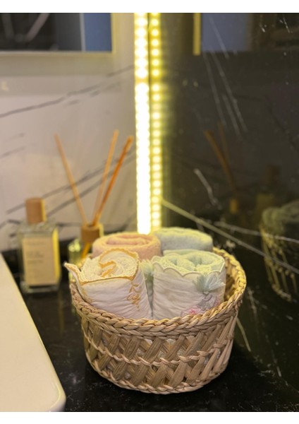 Beyaz Atölyem Banyo Düzenleyici Sepet Çapraz Örgülü