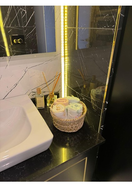 Beyaz Atölyem Banyo Düzenleyici Sepet Çapraz Örgülü