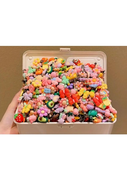 Sevimli Karikatür Ördek Çilek Kurdela Fiyonk Meyve Sebze Karışık Tatlı Tokalar 10 Adet fiyatları