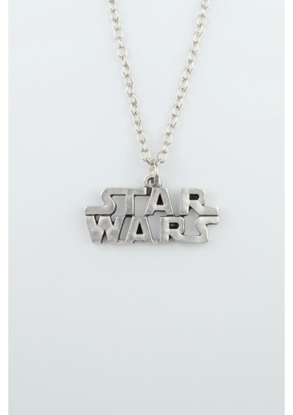 Star Wars Yazılı Zincir Kolye - Gümüş Kaplama - Erkek Kadın Kolye - Kod:393