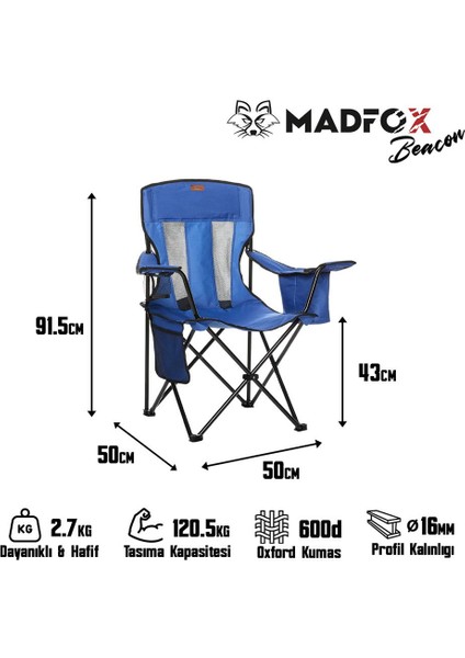 Beacon Katlanır Kamp Sandalyesi Mavi