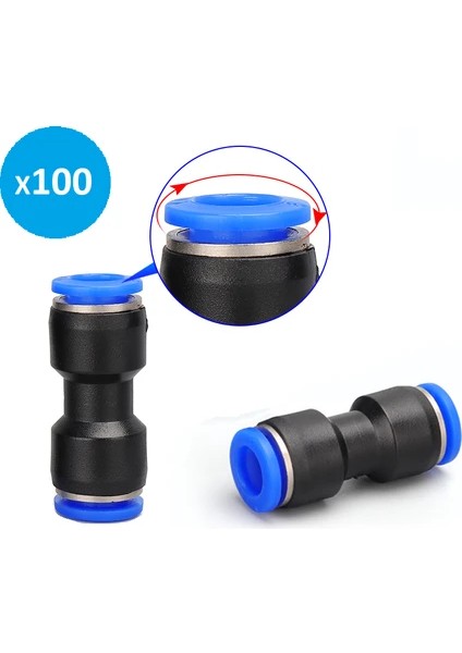 Pnömatik Düz Nipel 6 mm Paket 100 Adet