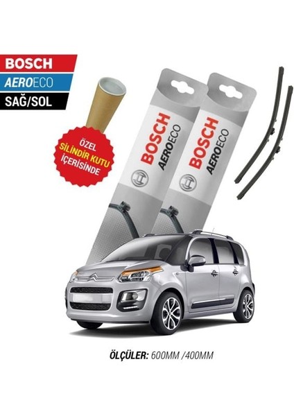 Citroen C3 Picasso 2014 Silecek Takımı Bosch Aeroeco