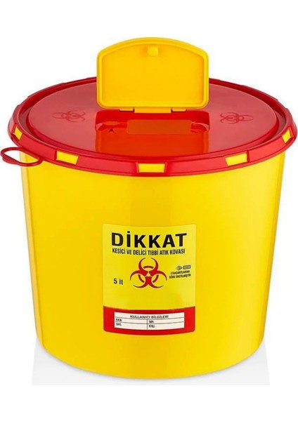 Tıbbi Atık Kovası 5 Litre (TAK3205) - Güvenli ve Dayanıklı