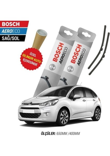 Citroen C3 2015 Silecek Takımı Bosch Aeroeco