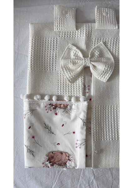 Bebek %100 Pamuk Poplin ve Waffle Puset Örtü_ Ceylan Desen