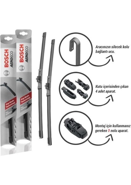 Alfa Romeo 147 2002 Silecek Takımı Bosch Aeroeco